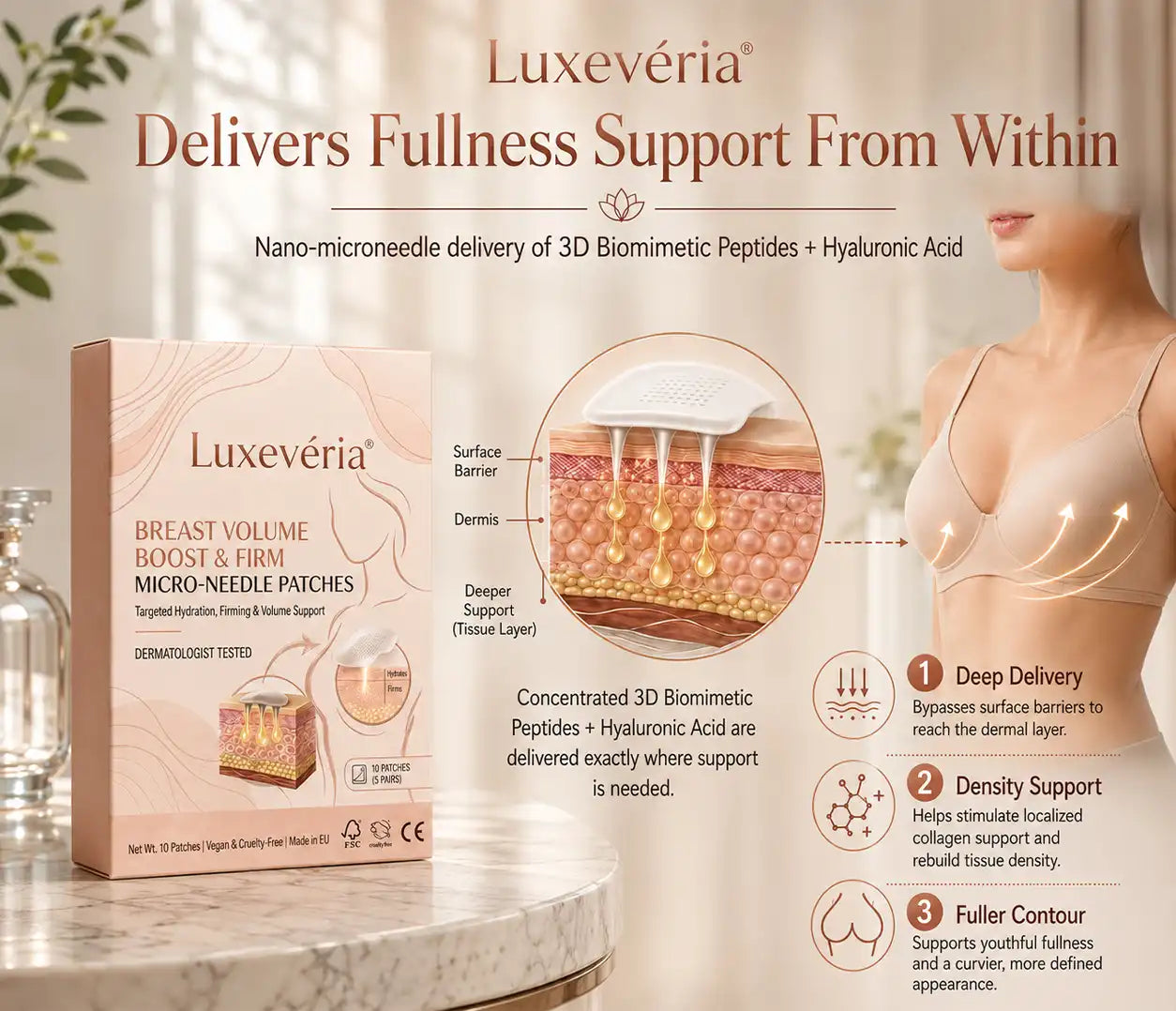 🔥🥇Luxevéria® Targeted Breast Enhancement Advanced Nano Microneedle Patch